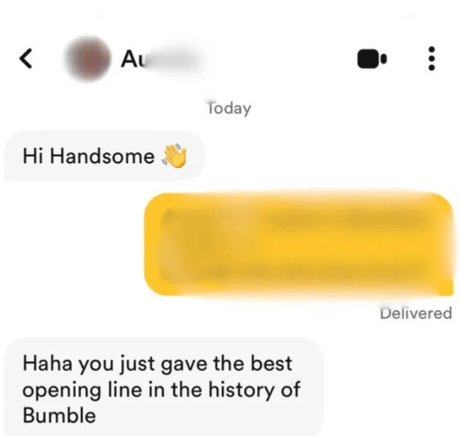Best opening line in Bumble history