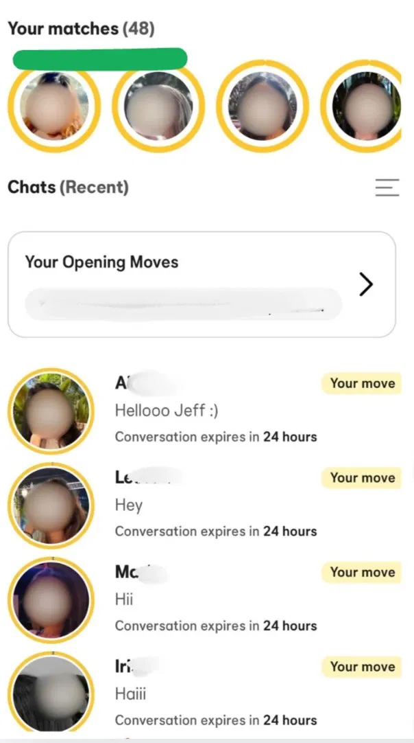Bumble 48 matches