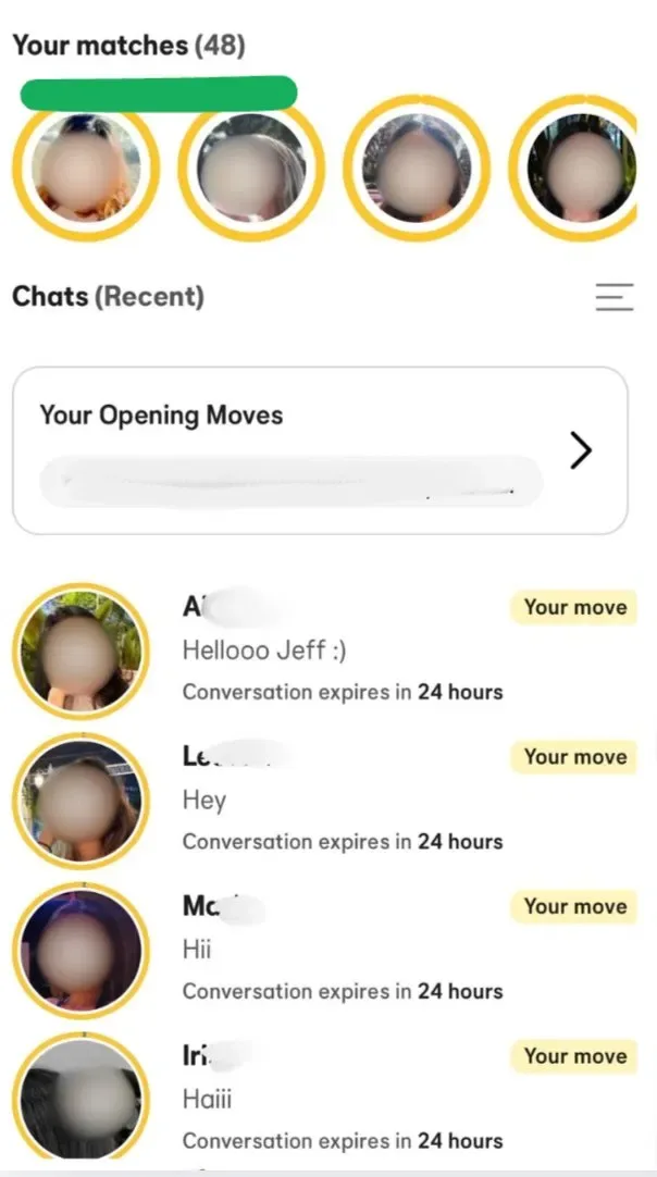 Bumble 48 matches